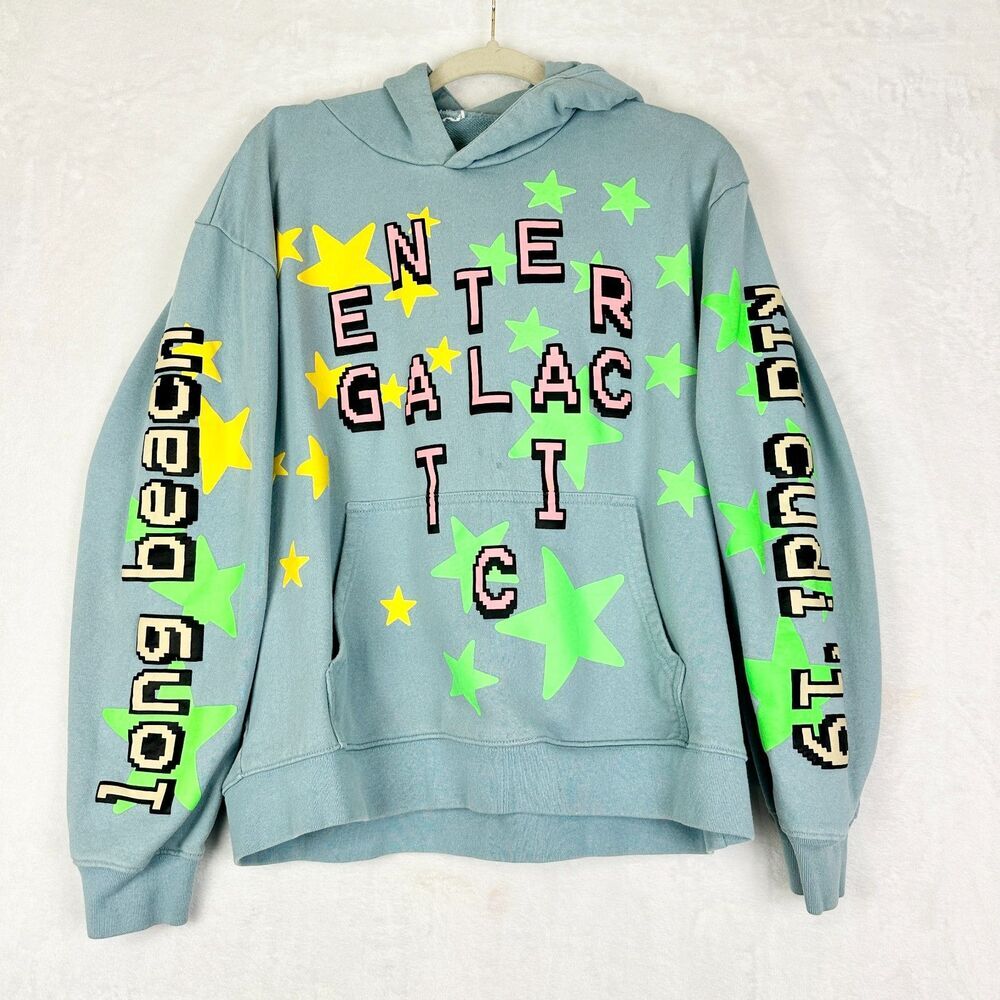 Kid Cudi Enter Galactic Hoodie Size Large 2019 Long Beach Glow In The Dark Stars